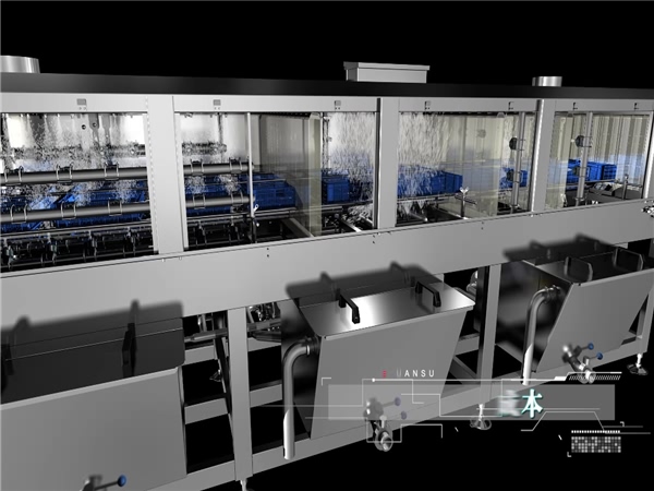 洗箱機，洗筐機，食品筐洗箱機，周轉箱清洗機，大型效率高洗箱機